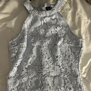 blue floral lace dress